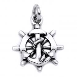 Pandantiv argint 925 rodiat timona cu ancora [1]